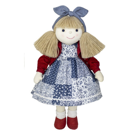Handmade rag doll with removable clothing